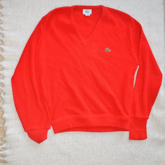 Lacoste V-Neck Mens Red Sweater - Picture 4 of 4
